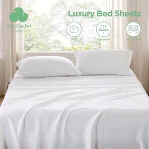NWT Cozy Comfort King Size Sheet Set White